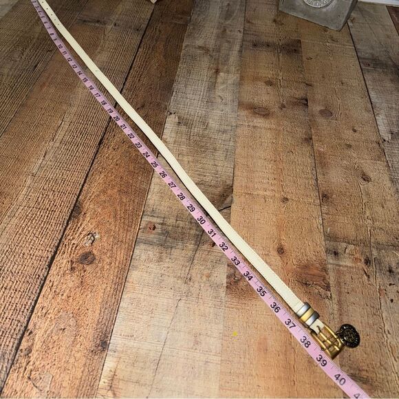 Streets ahead cream colored skinny thin belt L - Picture 12 of 13